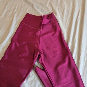 High Waist Pink Leggings with Seam Detailing